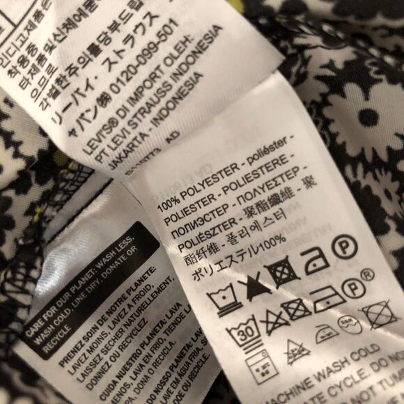 NEW Levi's Embry Tie Front Blouse L Puff Balloon Sleeve Cropped Crop Top Floral - Picture 8 of 9